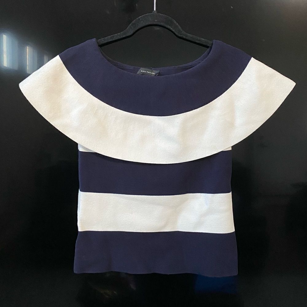 NWT Ann Taylor Off The Shoulder Striped Top